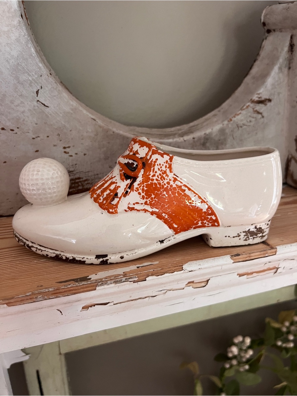Vintage Napcoware Golf Shoe Planter Trinket Holder C-8450 Golf Decor